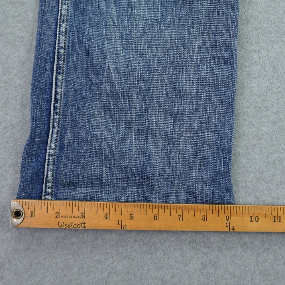 BKE Stella Jeans Womens 29x34 Blue Slim Low Rise Bootcut Distressed Western - Picture 11 of 14